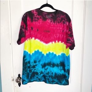 GUESS T-Shirt Logo Tie Dye Short Sleeve Crewneck Tee Size Large NWT L
